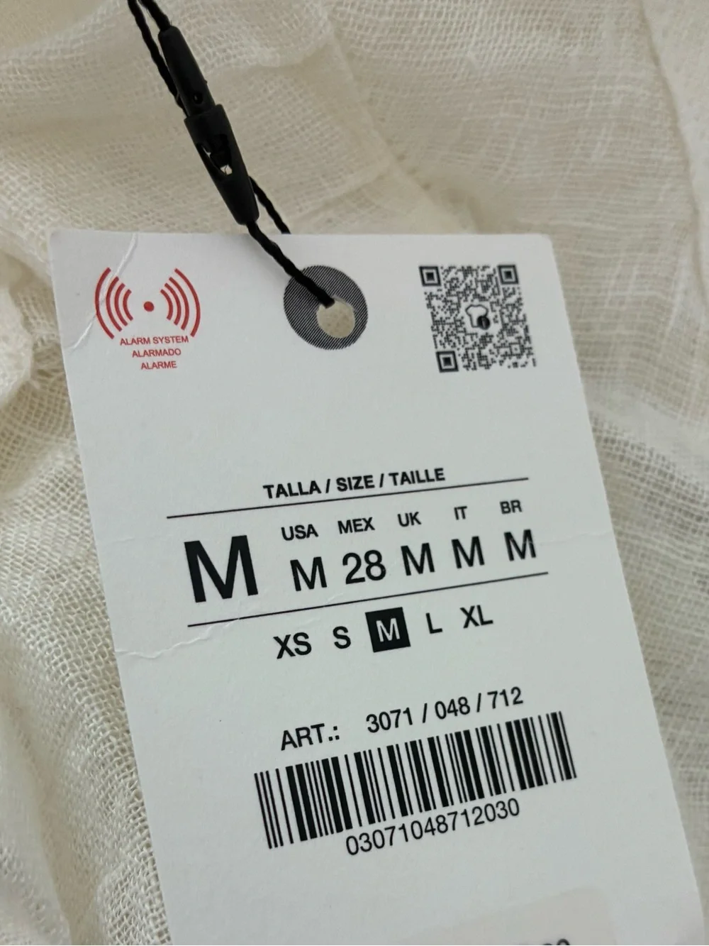 Zara NWT ZW Collection ecru white linen balloon pants 3071/048